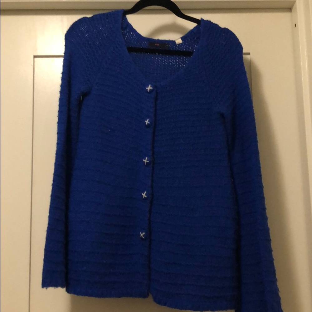 Blue knitted sweater